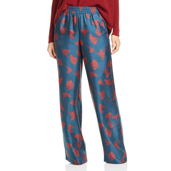 Lafayette 148 New York Pants - Lafayette 148 Hester Empress Teal Multi Silk Pant
